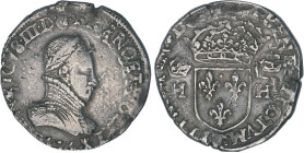 HENRI III (1574-1589)
Teston au col à petite fraise
1575 T - TTB 30 (TTB-)
Rare !


D 1126v, GR1 493
NANTES - ARGENT - 9,53g
 ----------------...