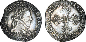 HENRI III (1574-1589)
Franc au col plat
1585 K - TTB 40 (TTB+)
Assez Rare !


D 1130, GR1 496
BORDEAUX - ARGENT - 13,98g
 --------------------...