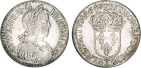 LOUIS XIV le Grand (1643-1715)
Écu blanc à la mèche longue
1648 K - TTB 35 (TTB)



DR 274, D 1469, GR 202, Dav# 3799, KM# 155
BORDEAUX - ARGEN...