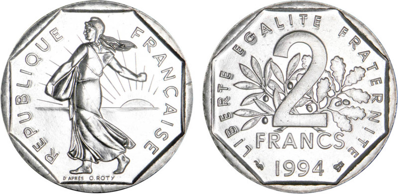 2 FRANCS
2 FRANCS type semeuse (nickel)
1994 - SPL 62 (SUP++)
Abeille - Rare ...