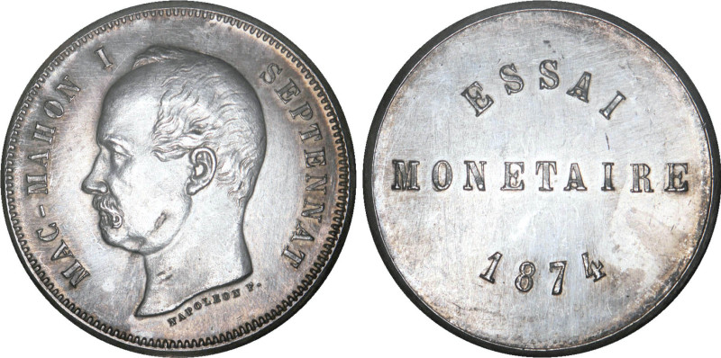 5 FRANCS
5 FRANCS (module de) Mac-Mahon
1874 - SPL 60 (SUP+)
Rarissime !!!
...