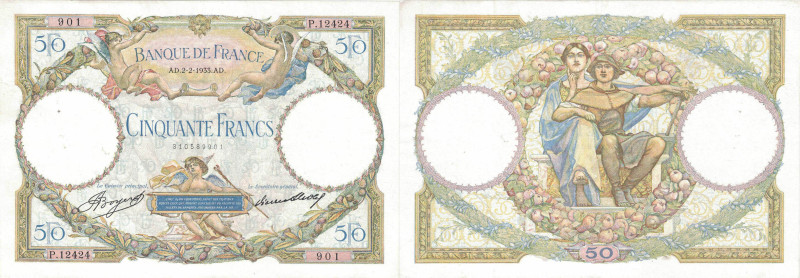 BANQUE DE FRANCE - XXe SIÈCLE
50 FRANCS (Luc Olivier MERSON) modifié : Sans sig...