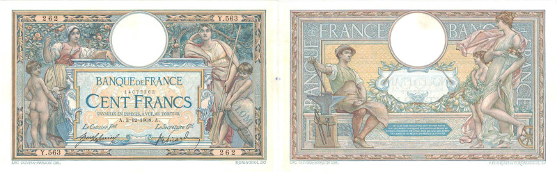 BANQUE DE FRANCE - XXe SIÈCLE
100 FRANCS L.O.M. (Luc Olivier MERSON)
1908 - SU...