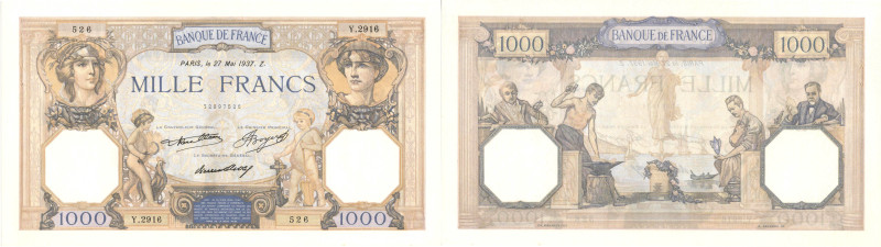 BANQUE DE FRANCE - XXe SIÈCLE
1.000 FRANCS (CERES et MERCURE)
1937 - SPL 62 (S...