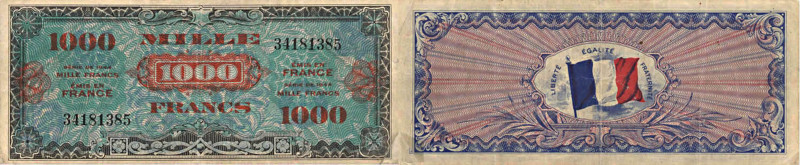 BILLETS DU TRÉSOR & ÉMISSIONS PROVISOIRES
1 000 FRANCS, impression U.S. (drapea...