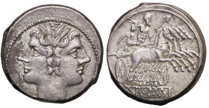 ROMANE REPUBBLICANE - ANONIME - Monete romano-campane (280-210 a.C.) - Quadrigat...