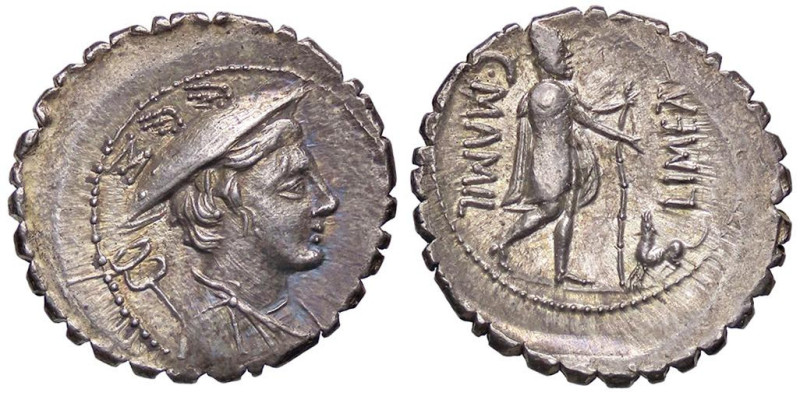 ROMANE REPUBBLICANE - MAMILIA - C. Mamilius Limetanus (82 a.C.) - Denario serrat...
