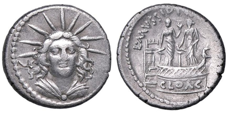 ROMANE REPUBBLICANE - MUSSIDIA - L. Mussidius Longus (42 a.C.) - Denario B. 7; C...