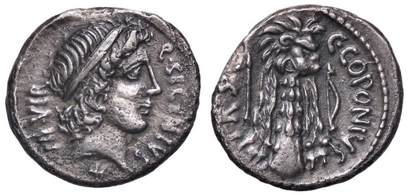 ROMANE REPUBBLICANE - SICINIA - Q. Sicinius e C. Coponius (49 a.C.) - Denario B....