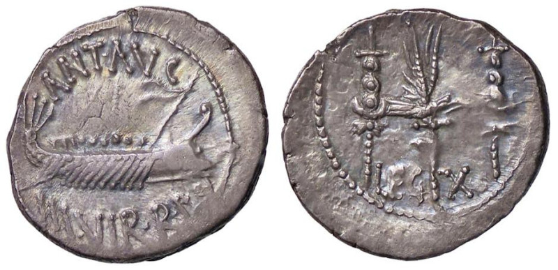 ROMANE IMPERIALI - Marc'Antonio (‚Ä† 30 a.C.) - Denario B. 117; Cr. 544/24 (AG g...