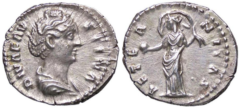 ROMANE IMPERIALI - Faustina I (moglie di A. Pio) - Denario C. 32; RIC 351 (AG g....