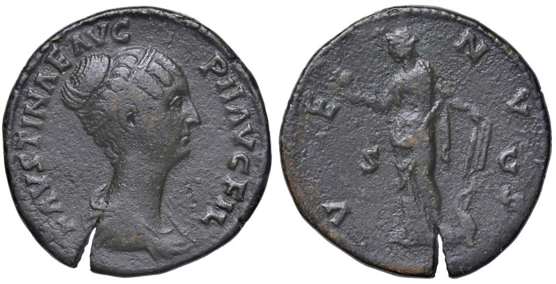 ROMANE IMPERIALI - Faustina II (moglie di M. Aurelio) - Sesterzio C. 250 (AE g. ...