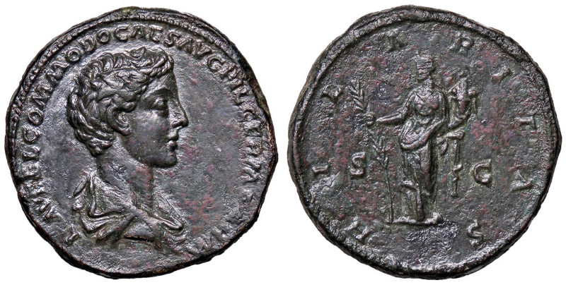 ROMANE IMPERIALI - Commodo (177-192) - Sesterzio C. 217; RIC 1523 (AE g. 24,99) ...