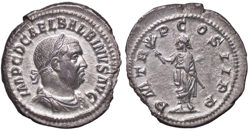 ROMANE IMPERIALI - Balbino (238) - Denario C. 20; RIC 5 (AG g. 2,75)
SPL