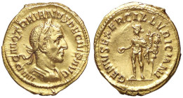 ROMANE IMPERIALI - Traiano Decio (249-251) - Aureo C. 48; RIC 16 (AU g. 4,97) -¬†Qualche ritocco
BB+