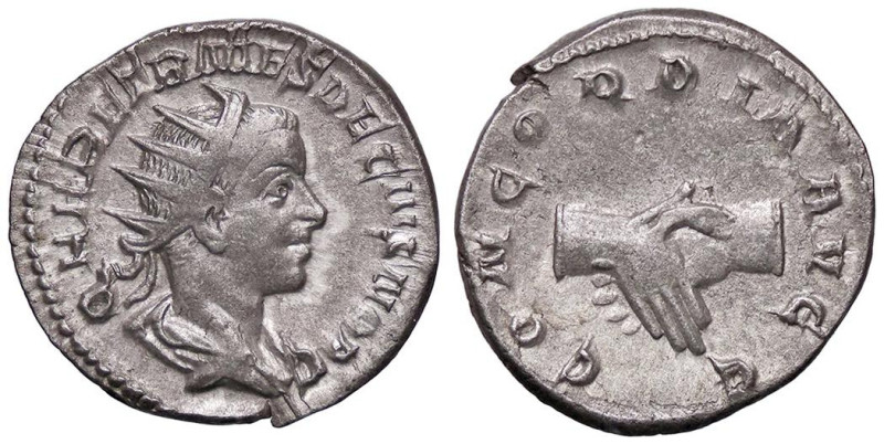 ROMANE IMPERIALI - Erennio Etrusco (251) - Antoniniano C. 4; RIC 138 (AG g. 3,59...