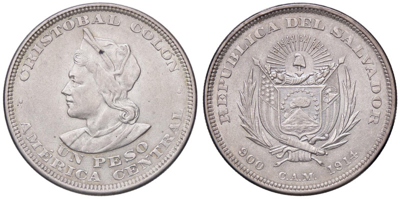 ESTERE - EL SALVADOR - Repubblica - Peso 1914 Kr. 115.2 AG
SPL+/qFDC