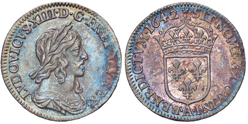 ESTERE - FRANCIA - Luigi XIII (1610-1643) - Dodicesimo di scudo 1642 A Dup. 1352...