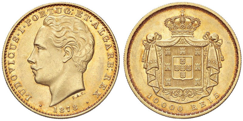 ESTERE - PORTOGALLO - Luigi I (1861-1889) - 10.000 Reis 1878 Kr. 520 R (AU g. 17...