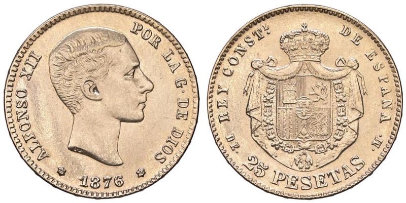 ESTERE - SPAGNA - Alfonso XII (1874-1886) - 25 Pesetas 1876 Kr. 676 (AU g. 8,05)...