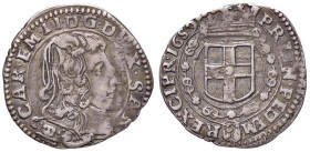 SAVOIA - Carlo Emanuele II, secondo periodo (1648-1675) - Dodicesimo di scudo 1659 MIR 820a RRR (AG g. 2,25)
bel BB