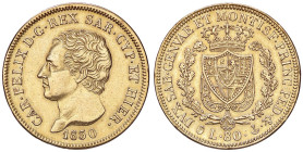 SAVOIA - Carlo Felice (1821-1831) - 80 Lire 1830 G Pag. 35; Mont. 17 (AU g. 25,57)
BB