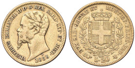 SAVOIA - Vittorio Emanuele II (1849-1861) - 20 Lire 1855 T Pag. 347; Mont. 12 (AU g. 6,44)
BB