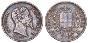 SAVOIA - Vittorio Emanuele II Re eletto (1859-1861) - 50 Centesimi 1859 B Pag. 442; Mont. 111 R AG
BB