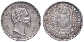 SAVOIA - Vittorio Emanuele II Re eletto (1859-1861) - 50 Centesimi 1860 F Pag. 443; Mont. 120 AG Patinata
SPL