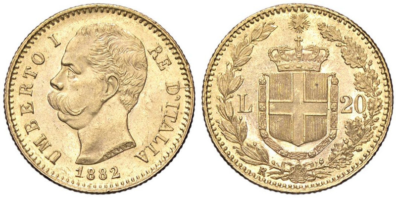 SAVOIA - Umberto I (1878-1900) - 20 Lire 1882 Pag. 578; Mont. 16 (AU g. 6,45)
q...