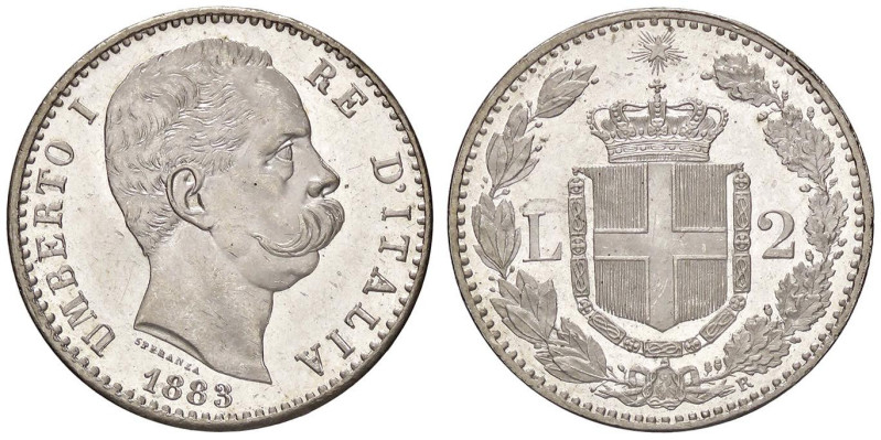 SAVOIA - Umberto I (1878-1900) - 2 Lire 1883 Pag. 593; Mont. 37 AG Qualche segne...