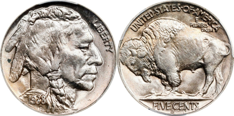 1938-D/S Buffalo Nickel. MS-65 (PCGS).
PCGS# 3985. NGC ID: 22T3.

Estimate: $...