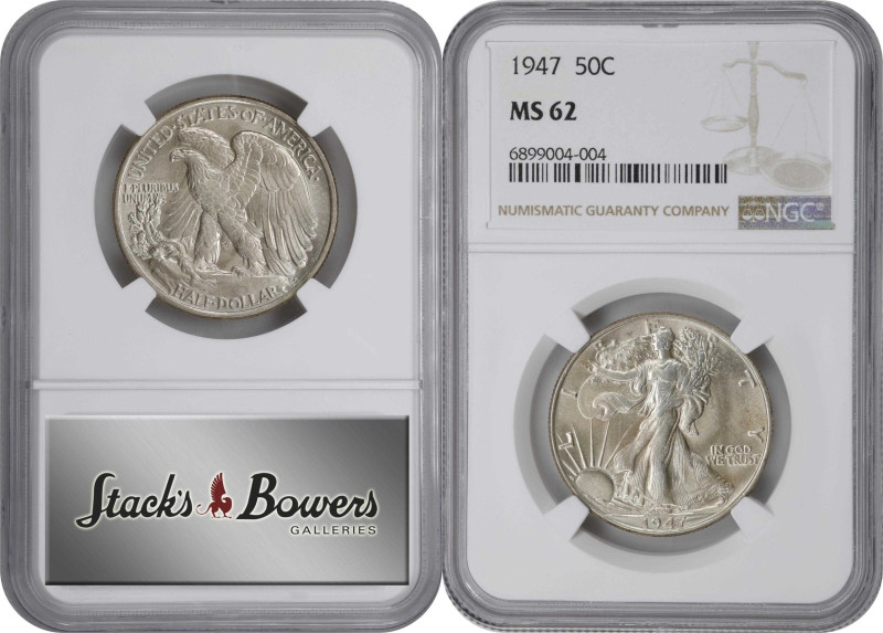 Lot of (2) 1940s Walking Liberty Half Dollars. MS-62 (NGC).
Included are: 1944-...