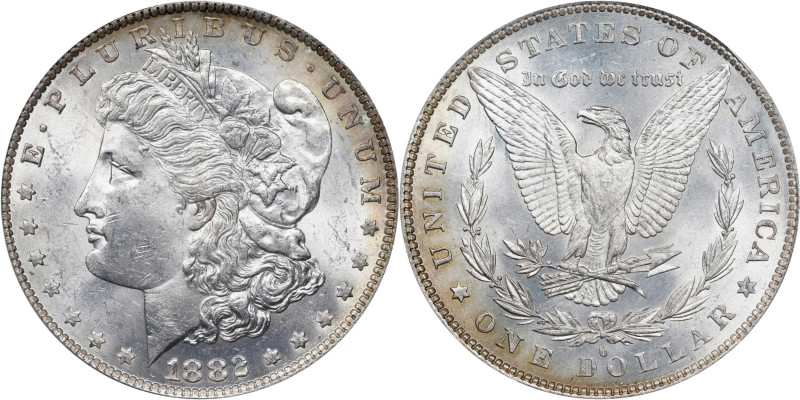 1882-O/S Morgan Silver Dollar. VAM-5. Top 100 Variety. Weak, O/S Broken. MS-62 (...