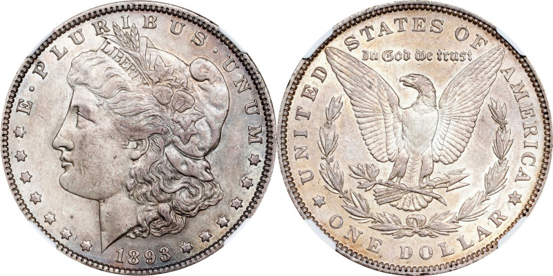 1893 Morgan Silver Dollar. AU-50 (NGC).
PCGS# 7220. NGC ID: 255R.

Estimate: ...