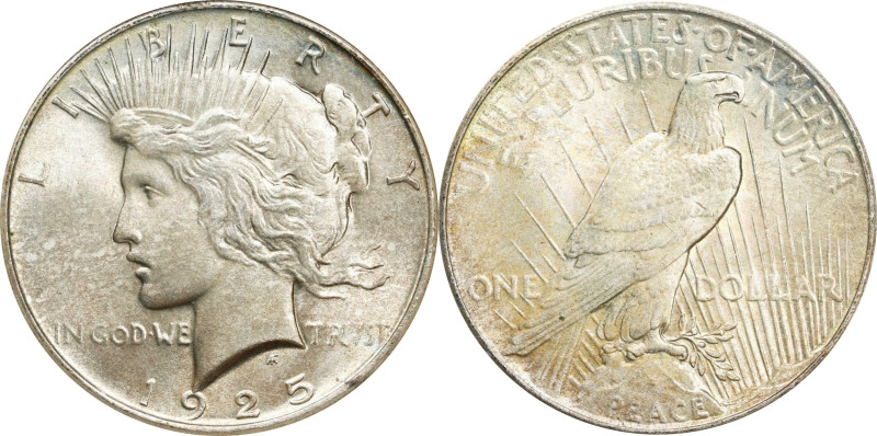 1925 Peace Silver Dollar. MS-65 (NGC).
PCGS# 7365. NGC ID: 257L.

Estimate: $...