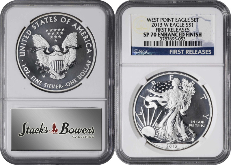 Lot of (2) 2013-W Silver Eagles. West Point Eagle Set. First Releases. (NGC).
I...