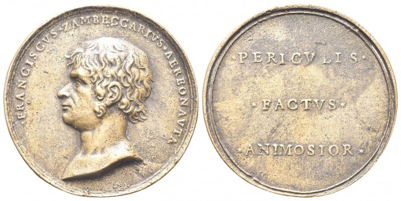 BOLOGNA. Francesco Zambeccari (aviatore), 1752-1812. Medaglia postuma s. data. Æ...