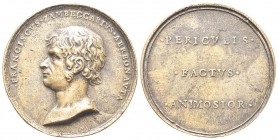 BOLOGNA. Francesco Zambeccari (aviatore), 1752-1812. Medaglia postuma s. data. Æ, gr. 56,72 mm 50,5. Dr. FRANCISCVS ZAMBECCARIVS AERONAVTA. Testa nuda...