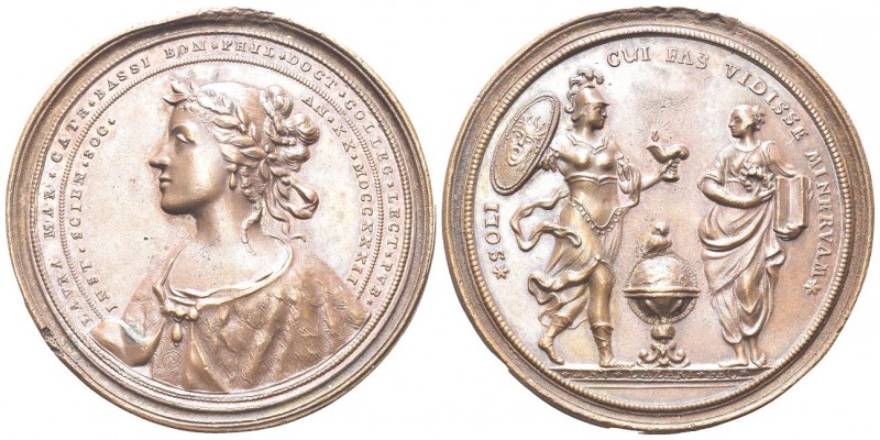 BOLOGNA. Laura Maria Caterina Bassi, 1771-1778. Medaglia 1732 opus A. Lazari. Æ,...