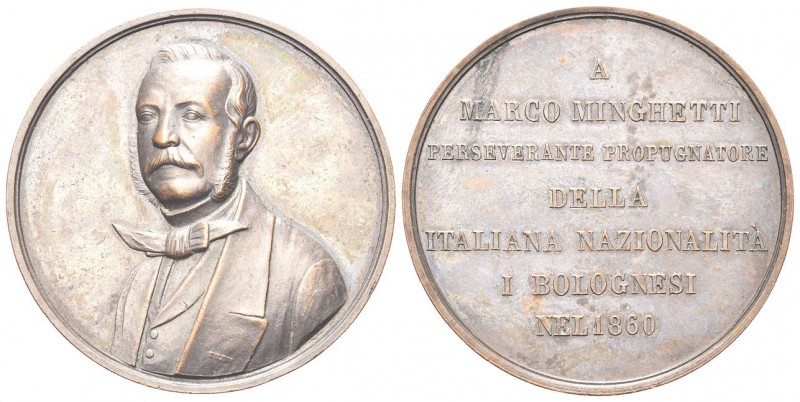 BOLOGNA. Marco Minghetti (politico), 1818-1886. Medaglia 1860. Æ, gr. 24,55 mm. ...