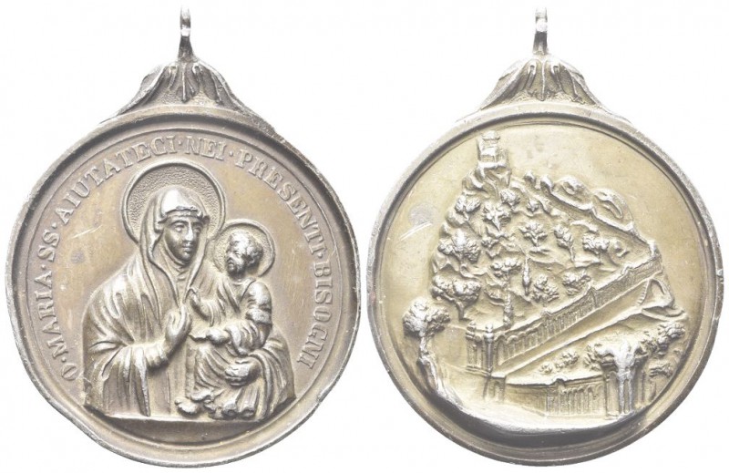 BOlogna. XIX sec. Medaglia devozionale Vergine di San Luca. Pb, gr. 232,63 mm 80...