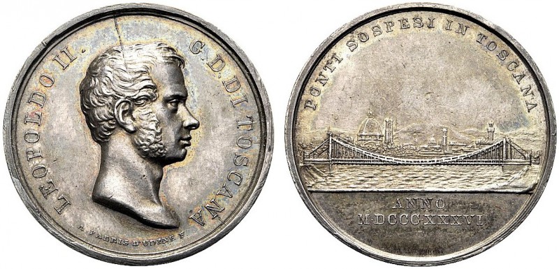 FIRENZE. Leopoldo II d'Asburgo Lorena, 1824-1859. Medaglia 1836 opus Antonio Fab...
