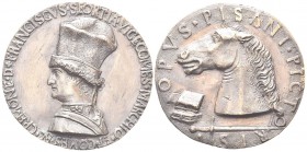 MILANO. Francesco Sforza, 1401-1466. Medaglia opus Pisenello. Æ, gr. 124,08 mm 81,8. Dr. FRANCISCVS SFORTIA VICECOMES MARCHIO. Busto a s. Rv. OPVS PIS...