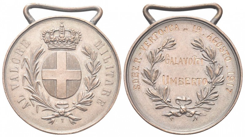 ROMA. Vittorio Emanuele III, 1900-1943. Medaglia 1917 al valore militare. Æ, gr....