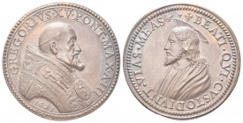 roma. Gregorio XV (Alessandro Ludovisi), 1621-1623. Medaglia riconio 1623 a. III. Æ, gr. 22,81 mm 35. Dr. GREGORIVS XV PONT MAX A III. Busto a d., con...