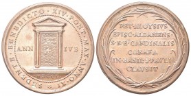 ROMA. Benedetto XIV (Prospero Lorenzo Lambertini), 1740-1758. Medaglia giubilare 1750 a. XI. Æ, gr. 24,72 mm 44,8. Dr. SEDENTE BENEDICTO XIV PONT MAX ...