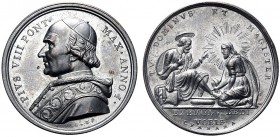 ROMA. Pio VIII (Francesco Saverio Castiglioni), 1829-1830. Medaglia 1829 a. I opus G. Girometti e G. Cerbara. Æ, gr. 15,60 mm 32. Dr. PIVS VIII PONT -...