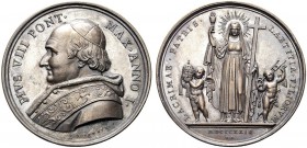 ROMA. Pio VIII (Francesco Saverio Castiglioni), 1829-1830. Medaglia 1829 a. I opus G. Girometti. Æ, gr. 39,23 mm 43. Dr. PIVS VIII PONT - MAX ANNO I. ...