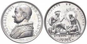 ROMA. Gregorio XVI (Bartolomeo Alberto Cappellari), 1831-1846. Medaglia 1832 a. II opus G. Cerbara. Æ, gr. 14,94 mm 32,2. Dr. GREGORIVS XVI - PON MAX ...